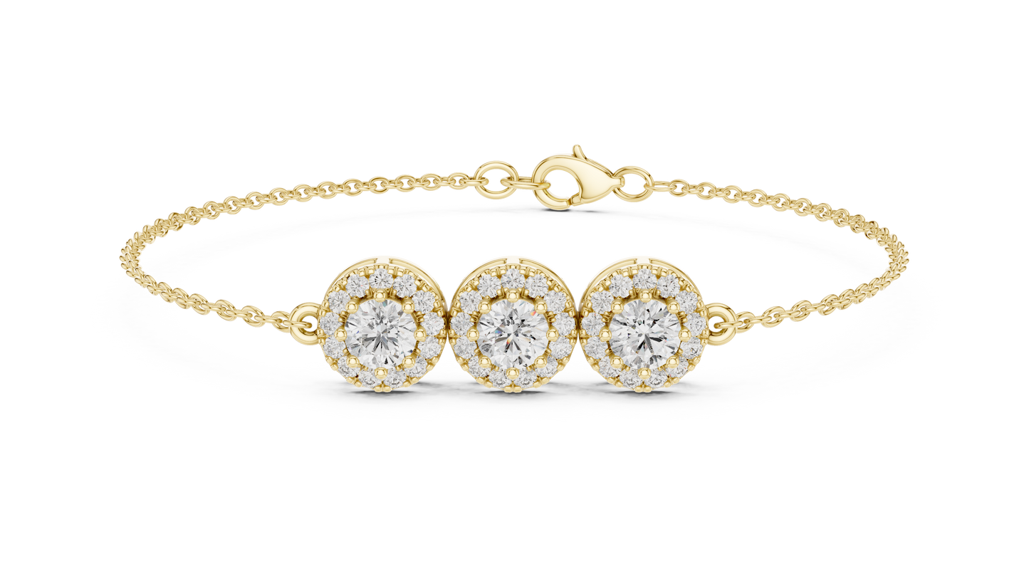 Engagement Diamond Bracelet – Classic Halo Chain Design