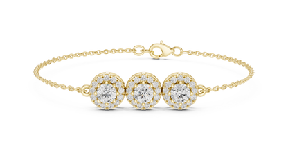 Engagement Diamond Bracelet – Classic Halo Chain Design