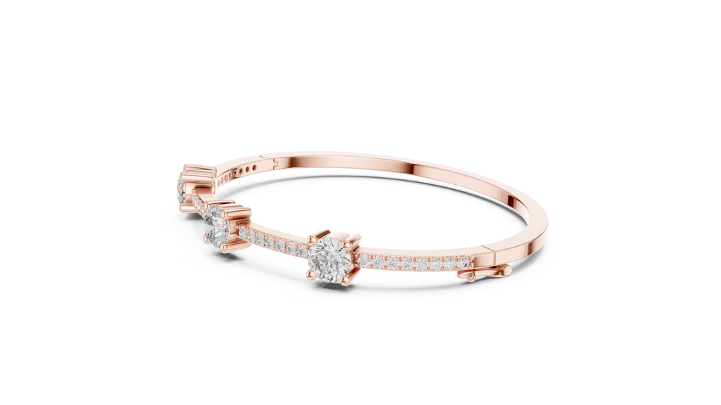 Minimal Three Solitaire Diamond Bracelet