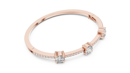 Minimal Three Solitaire Diamond Bracelet