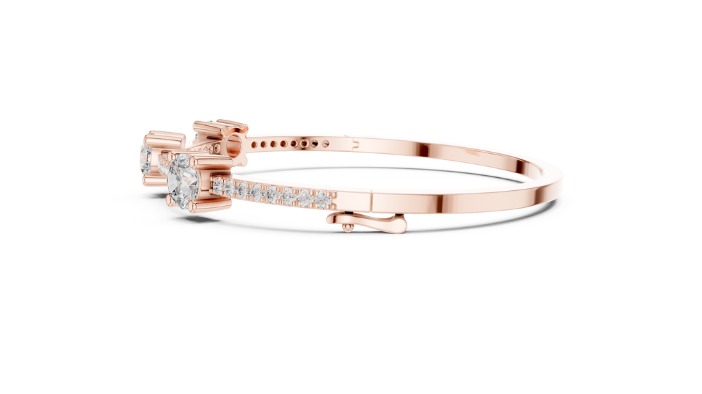 Minimal Three Solitaire Diamond Bracelet