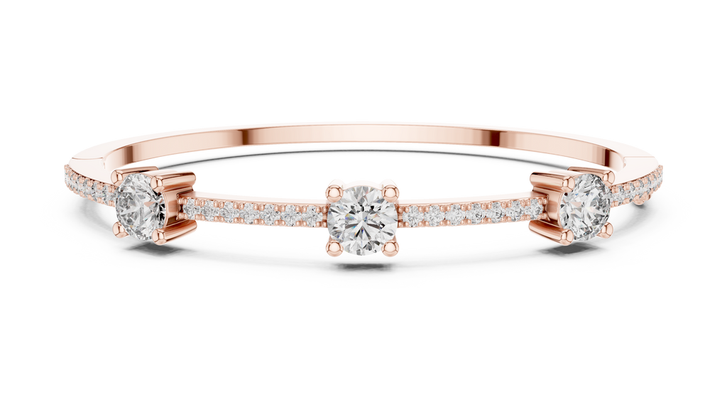 Minimal Three Solitaire Diamond Bracelet