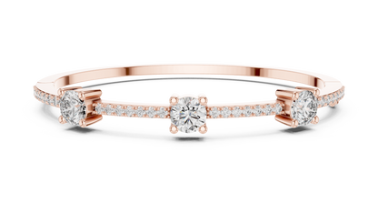 Minimal Three Solitaire Diamond Bracelet