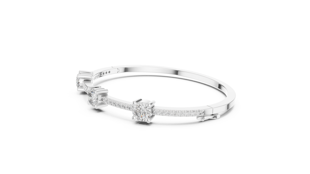 Minimal Three Solitaire Diamond Bracelet
