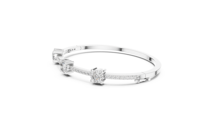 Minimal Three Solitaire Diamond Bracelet