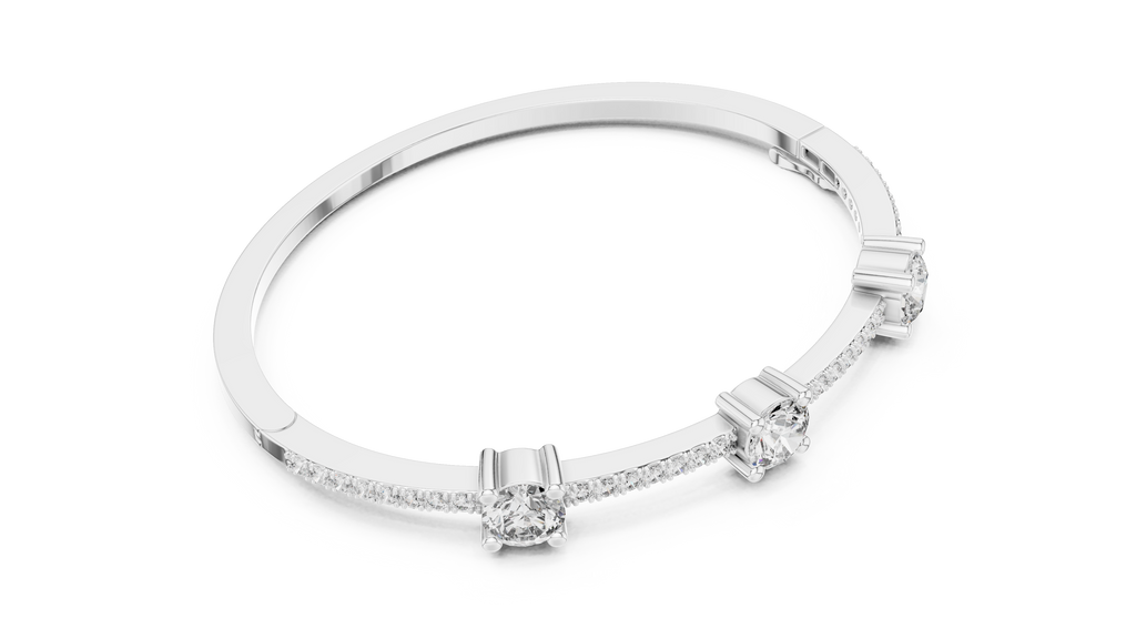 Minimal Three Solitaire Diamond Bracelet