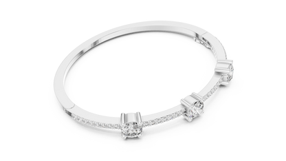 Minimal Three Solitaire Diamond Bracelet