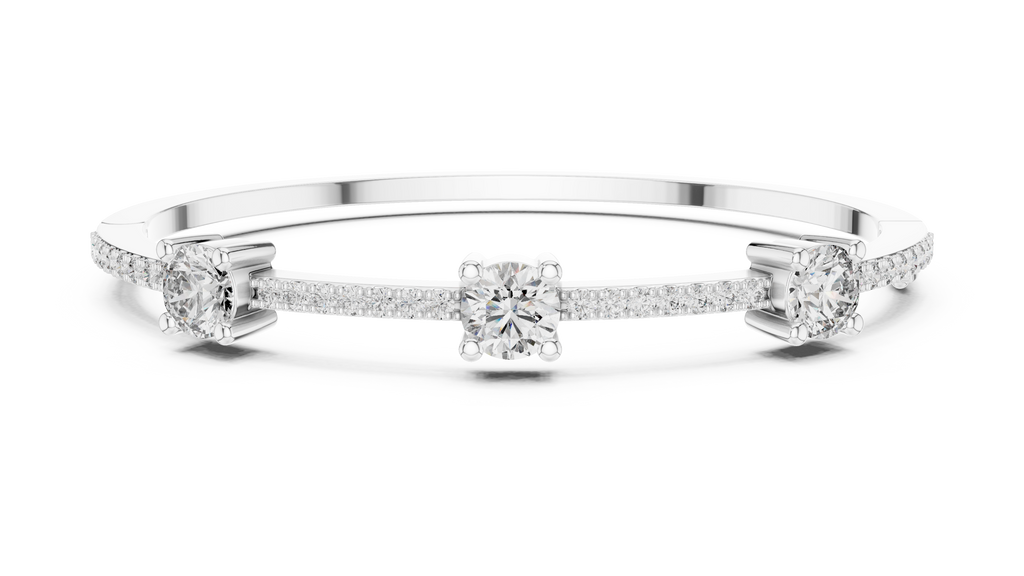 Minimal Three Solitaire Diamond Bracelet