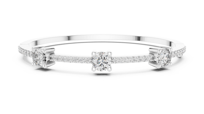 Minimal Three Solitaire Diamond Bracelet