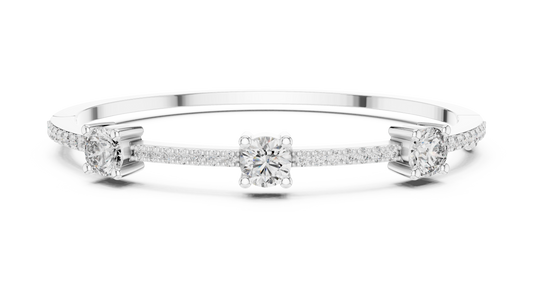 Minimal Three Solitaire Diamond Bracelet