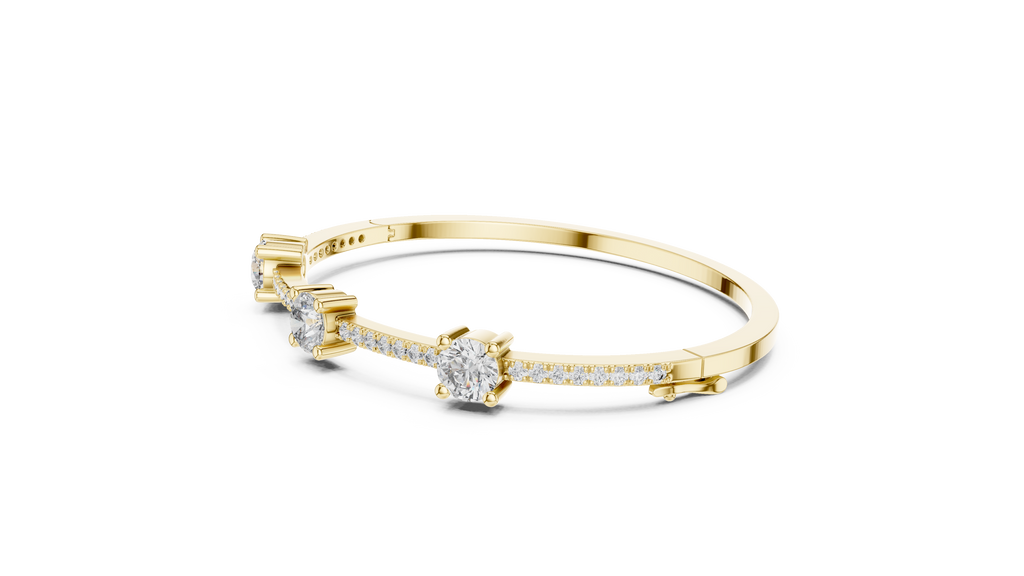 Minimal Three Solitaire Diamond Bracelet