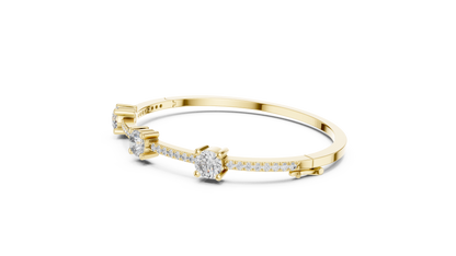 Minimal Three Solitaire Diamond Bracelet