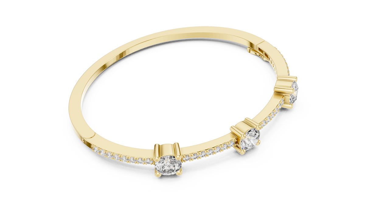 Minimal Three Solitaire Diamond Bracelet