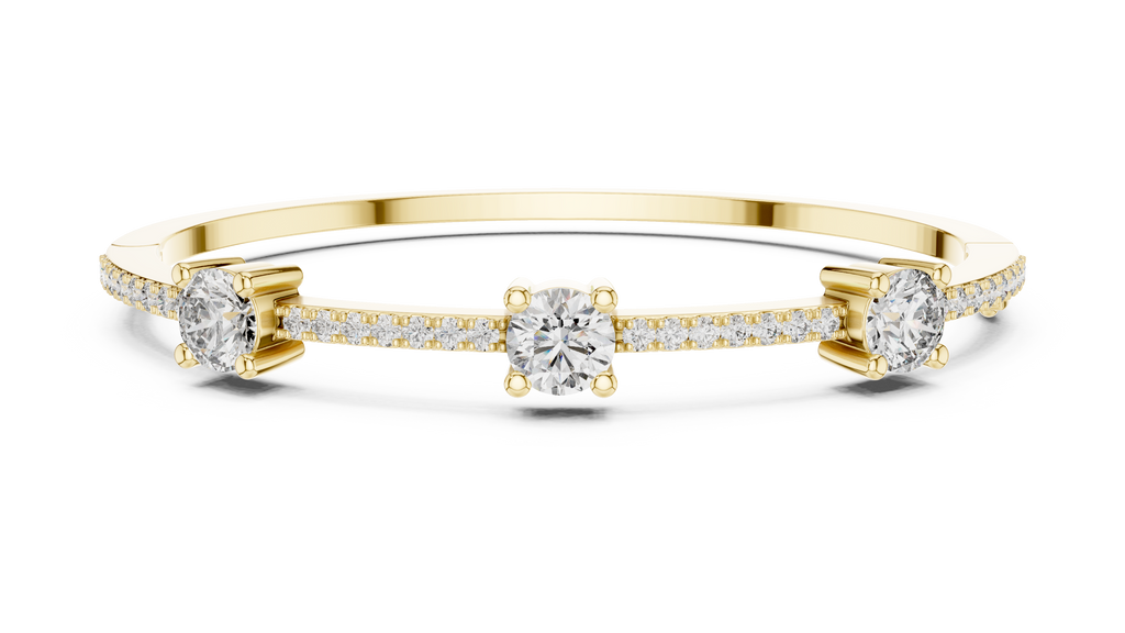 Minimal Three Solitaire Diamond Bracelet