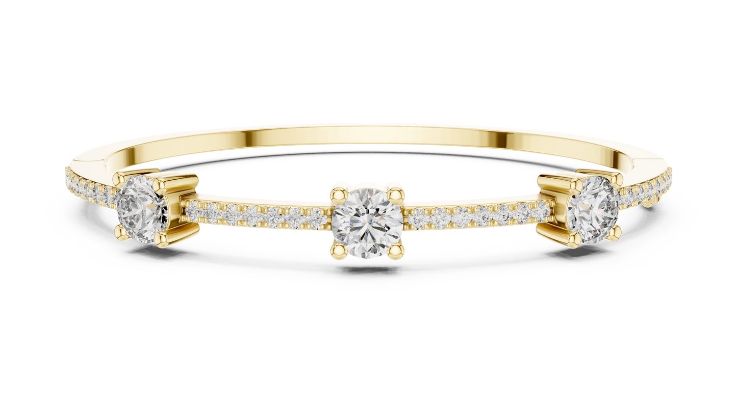 Minimal Three Solitaire Diamond Bracelet