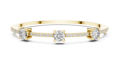 Minimal Three Solitaire Diamond Bracelet