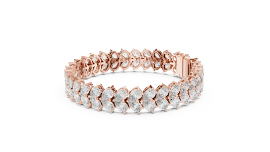 Luxury Gold Oval Diamond Tennis Bracelet for Women