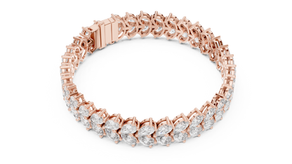 Luxury Gold Oval Diamond Tennis Bracelet for Women