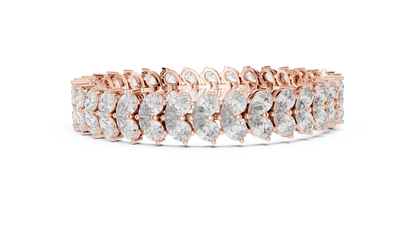 Luxury Gold Oval Diamond Tennis Bracelet for Women