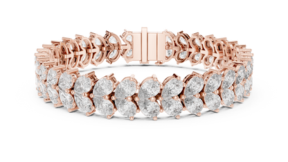 Luxury Gold Oval Diamond Tennis Bracelet for Women