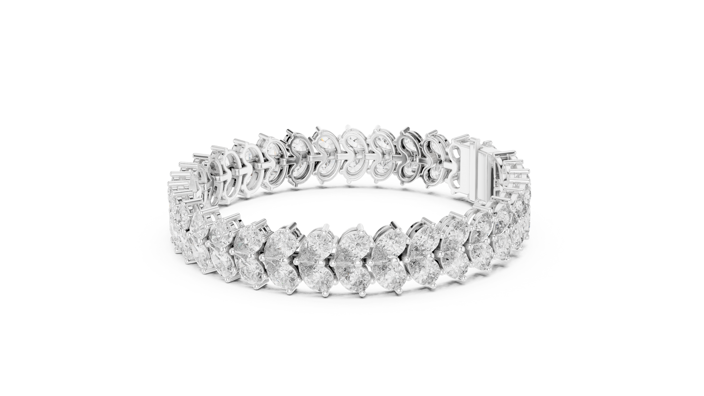 Luxury Gold Oval Diamond Tennis Bracelet for Women