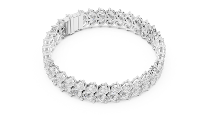 Luxury Gold Oval Diamond Tennis Bracelet for Women