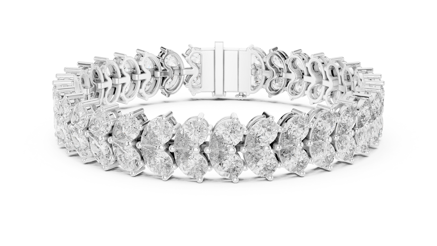 Luxury Gold Oval Diamond Tennis Bracelet for Women