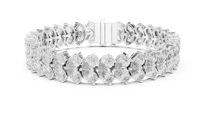 Luxury Gold Oval Diamond Tennis Bracelet for Women