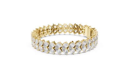 Luxury Gold Oval Diamond Tennis Bracelet for Women