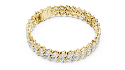 Luxury Gold Oval Diamond Tennis Bracelet for Women