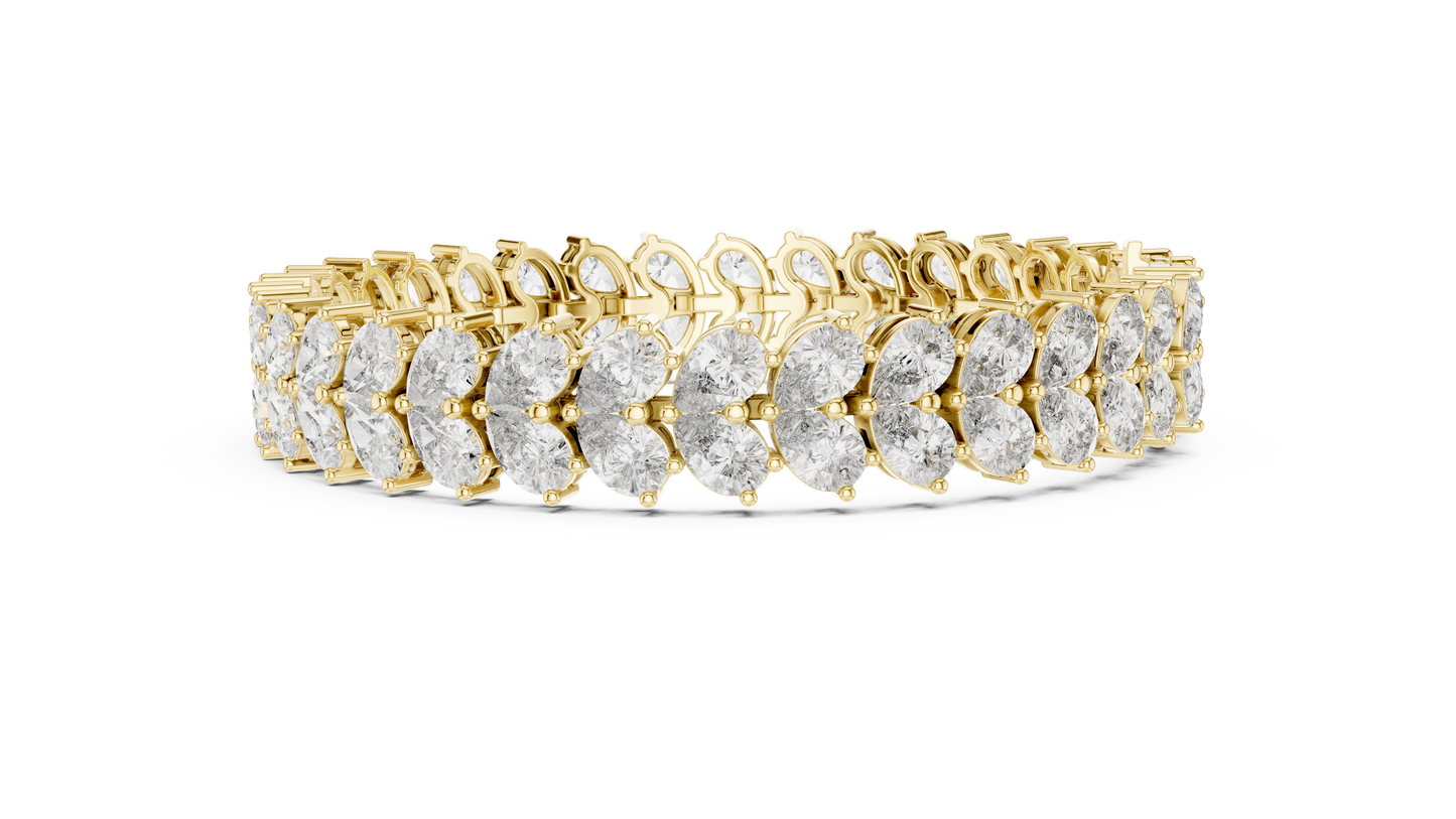 Luxury Gold Oval Diamond Tennis Bracelet for Women