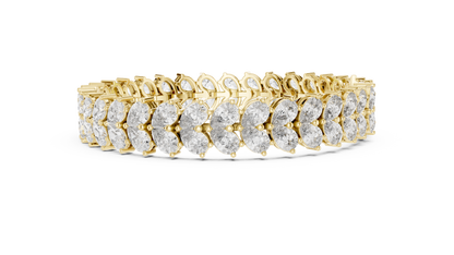 Luxury Gold Oval Diamond Tennis Bracelet for Women