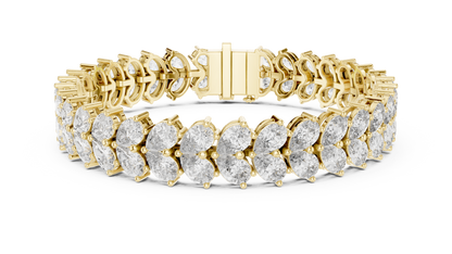 Luxury Gold Oval Diamond Tennis Bracelet for Women