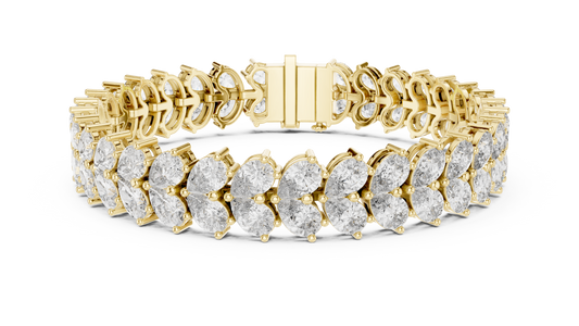 Luxury Gold Oval Diamond Tennis Bracelet for Women