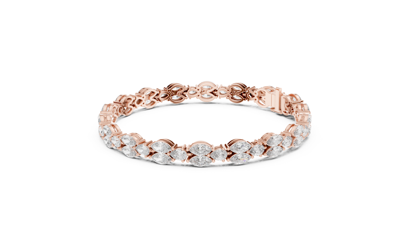Brilliant Marquise-Cut Diamond Gold Bracelet