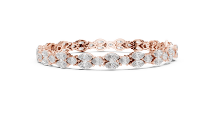 Brilliant Marquise-Cut Diamond Gold Bracelet