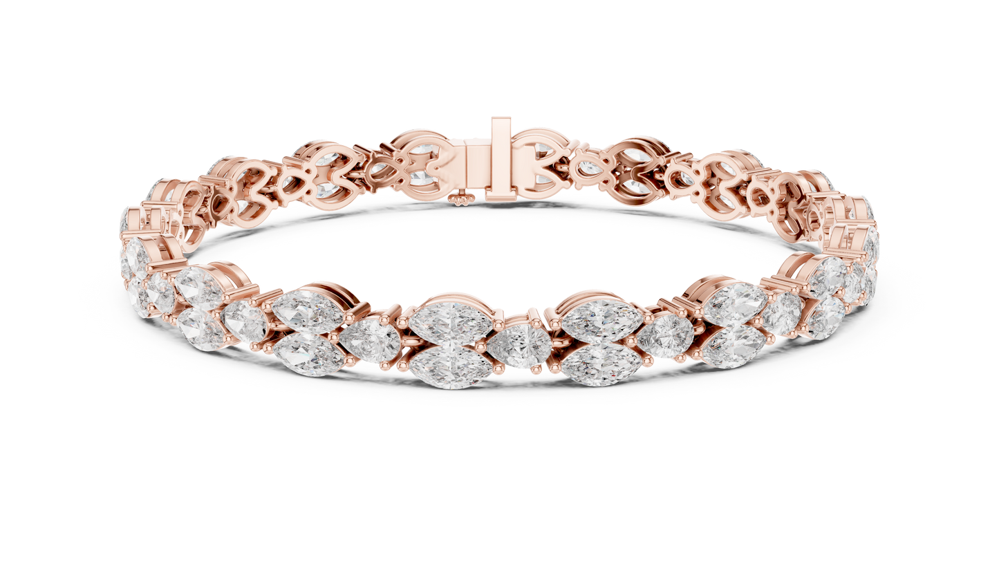 Brilliant Marquise-Cut Diamond Gold Bracelet