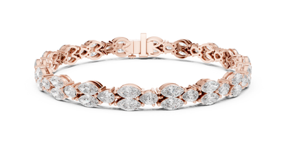 Brilliant Marquise-Cut Diamond Gold Bracelet