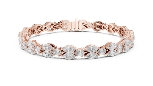 Brilliant Marquise-Cut Diamond Gold Bracelet