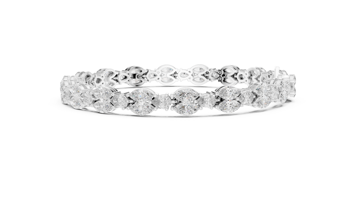 Brilliant Marquise-Cut Diamond Gold Bracelet
