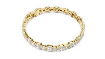 Brilliant Marquise-Cut Diamond Gold Bracelet