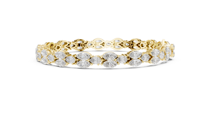 Brilliant Marquise-Cut Diamond Gold Bracelet