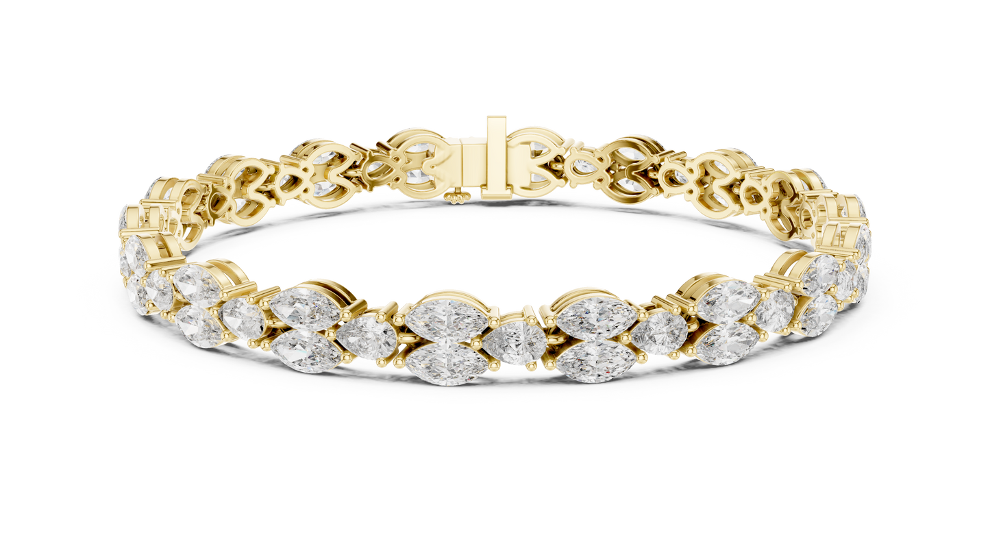 Brilliant Marquise-Cut Diamond Gold Bracelet