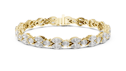 Brilliant Marquise-Cut Diamond Gold Bracelet
