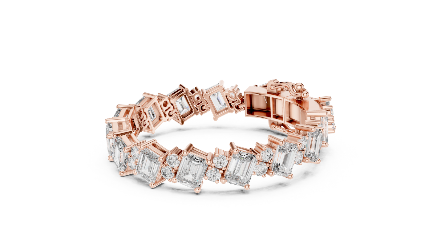 Luxury Emerald-Cut Diamond Tennis Bracelet