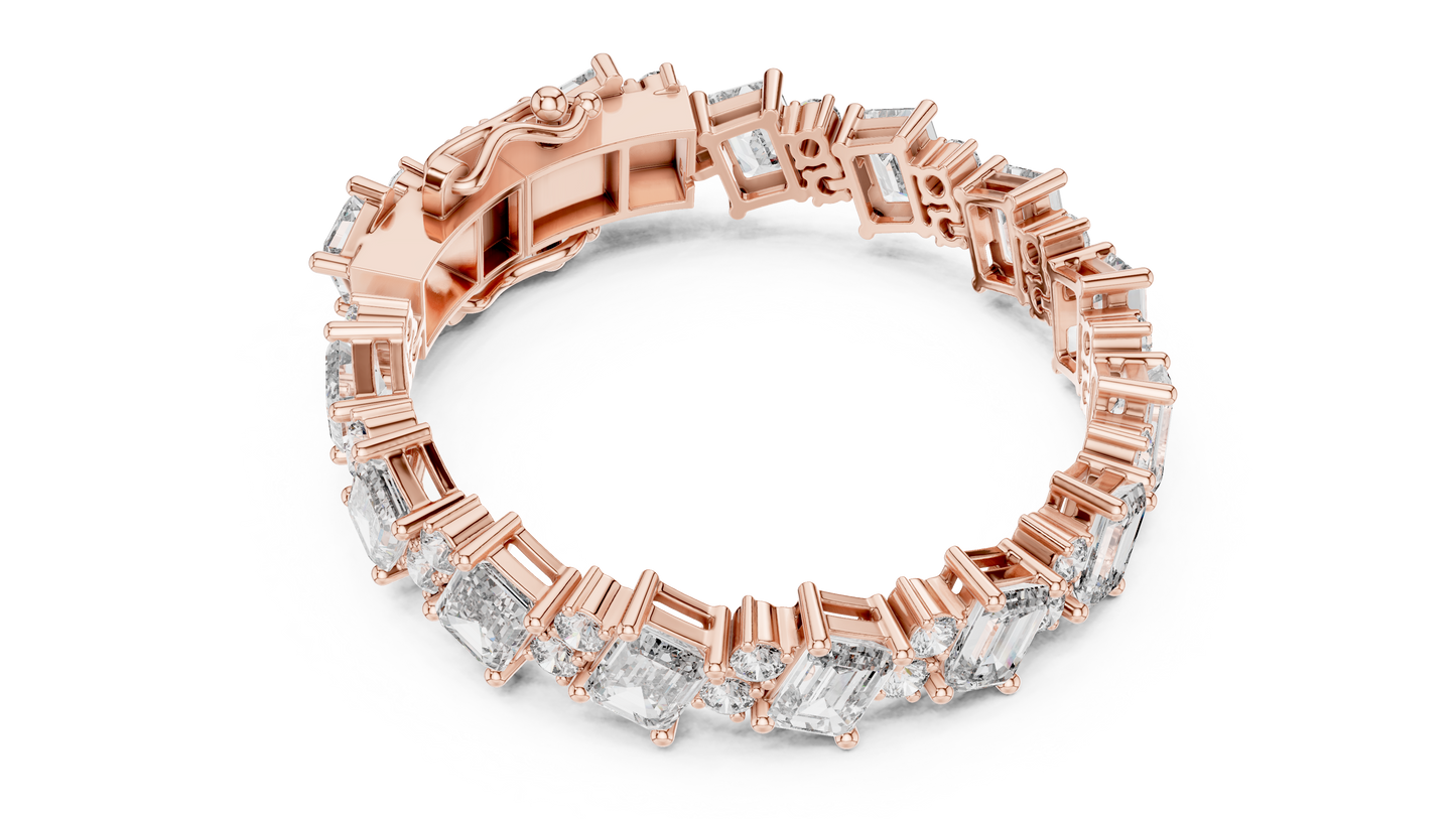 Luxury Emerald-Cut Diamond Tennis Bracelet