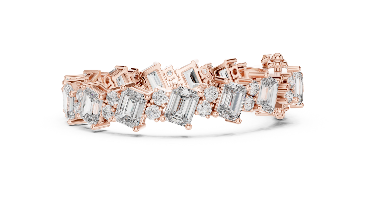 Luxury Emerald-Cut Diamond Tennis Bracelet