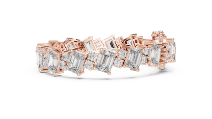 Luxury Emerald-Cut Diamond Tennis Bracelet