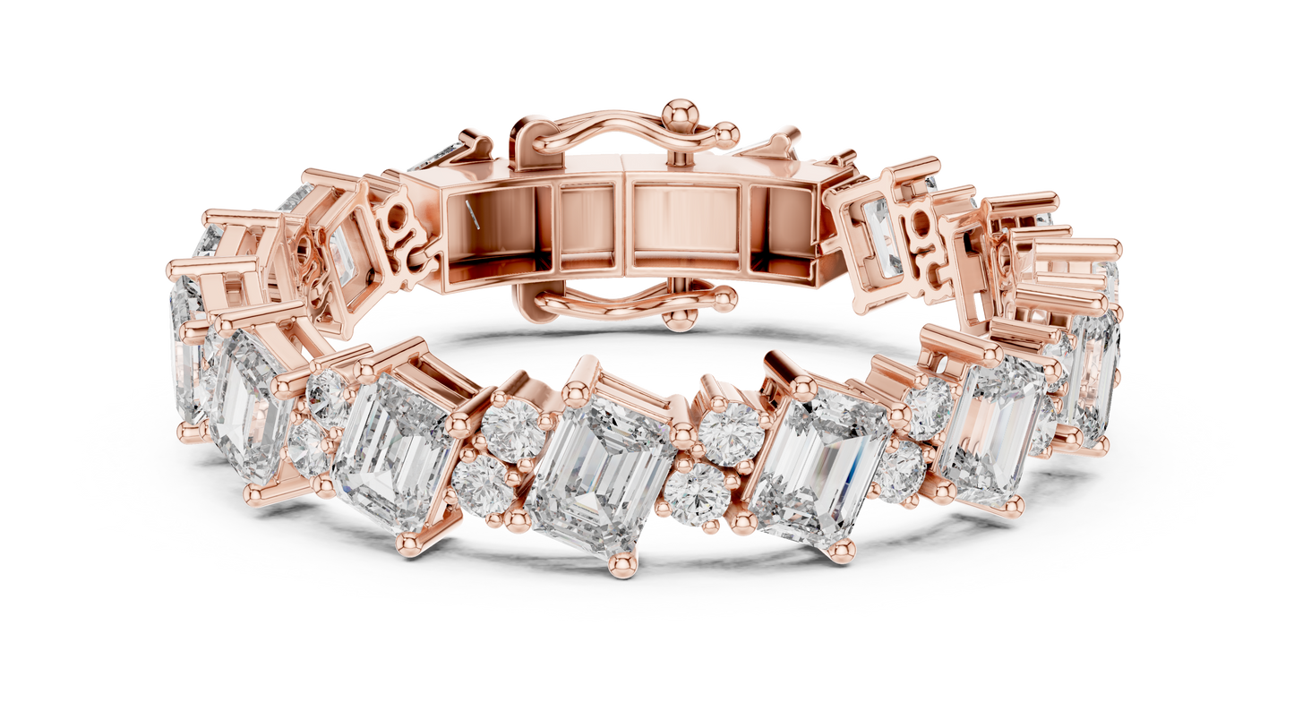 Luxury Emerald-Cut Diamond Tennis Bracelet