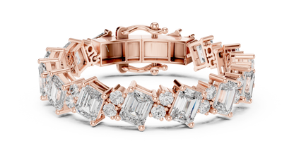 Luxury Emerald-Cut Diamond Tennis Bracelet